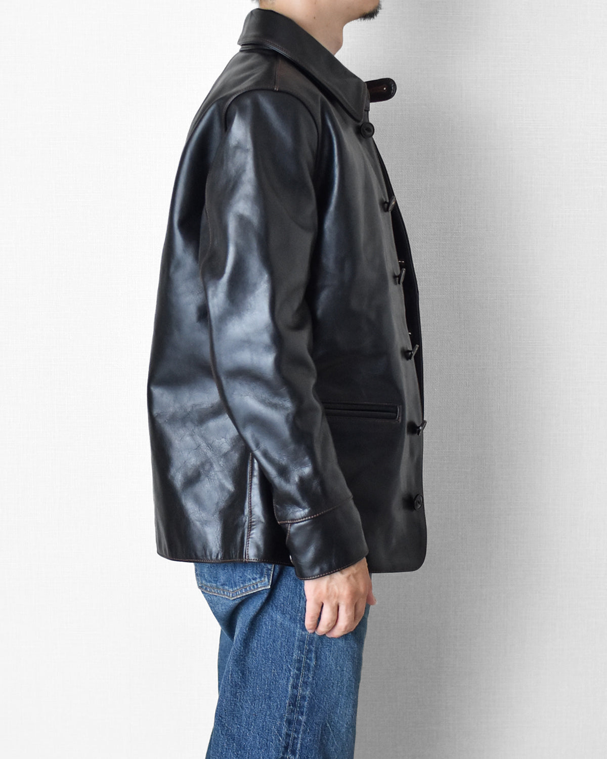 カッコイイ☆馬革コート Y'2 LEATHER ワイツーレザー カーコート EC-76 エコホース レザー