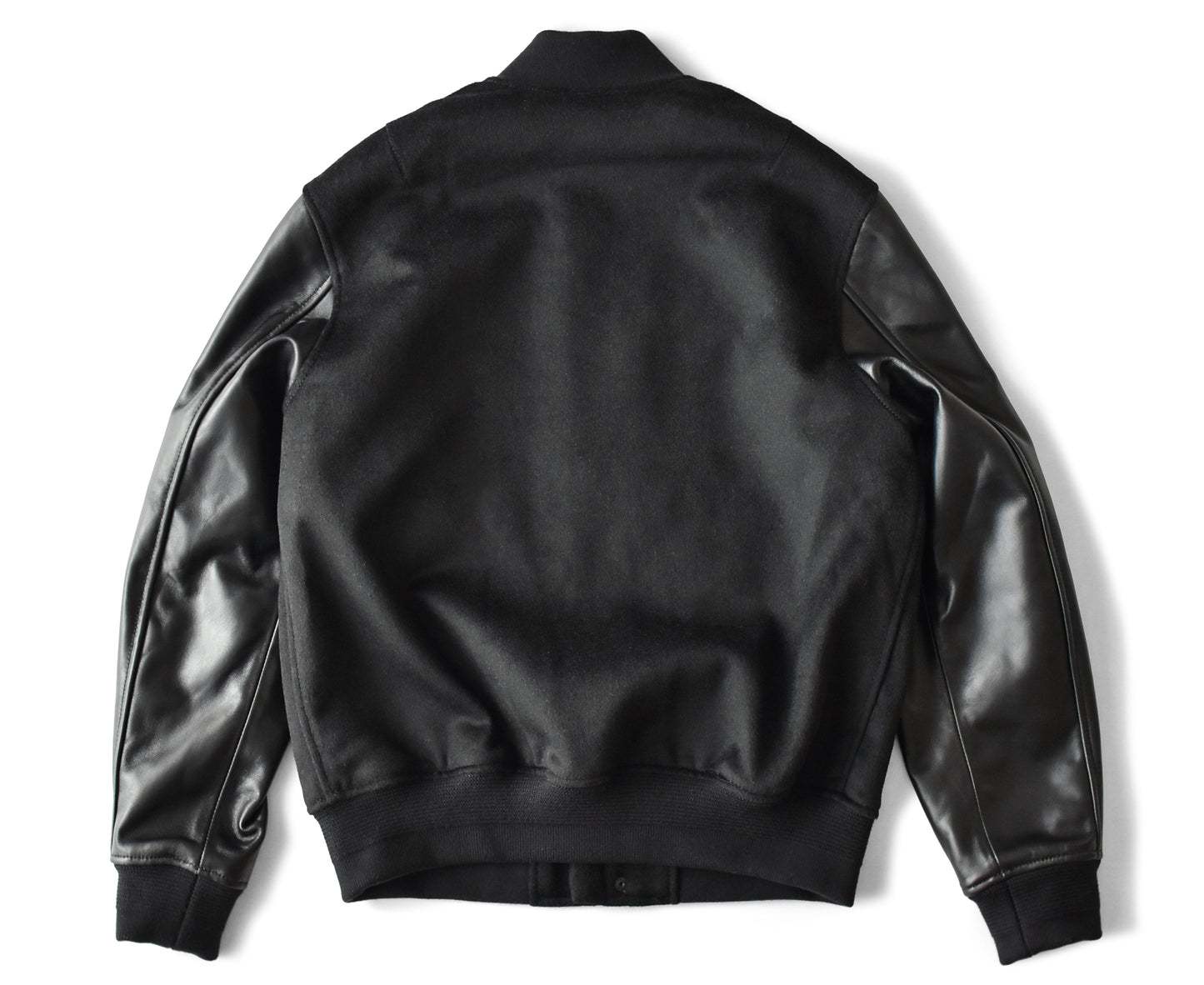 【Y3037】MILITARY MA-1 JACKET (LEATHER × WOOL) / ミリタリー MA-1ジャケット（レザー×ウール）