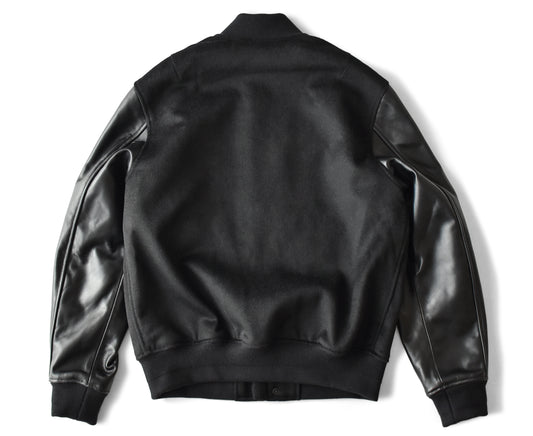 【Y3037】MILITARY MA-1 JACKET (LEATHER × WOOL) / ミリタリー MA-1ジャケット（レザー×ウール）