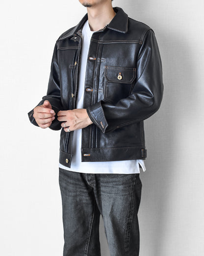 【CWY-1167/1168】DENIM-STYLE TRACKER JACKET｜Gジャンタイプトラッカージャケット(カウハイド)