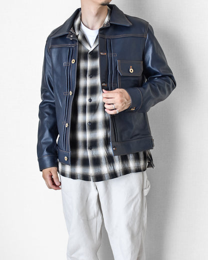 【CWY-1167/1168】DENIM-STYLE TRACKER JACKET｜Gジャンタイプトラッカージャケット(カウハイド)