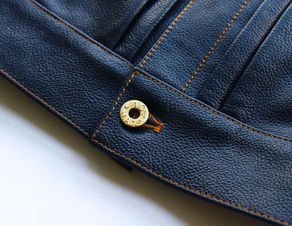 【CWY-1167/1168】DENIM-STYLE TRACKER JACKET｜Gジャンタイプトラッカージャケット(カウハイド)