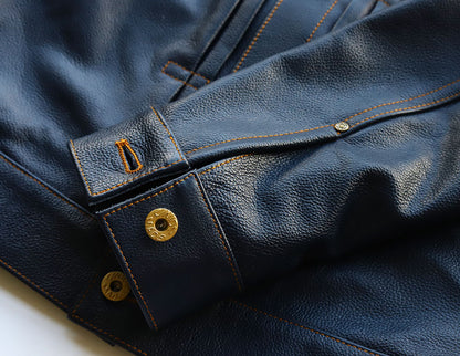 【CWY-1167/1168】DENIM-STYLE TRACKER JACKET｜Gジャンタイプトラッカージャケット(カウハイド)